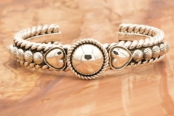 Artie Yellowhorse Sterling Silver Heart Bracelet